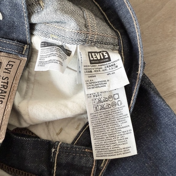 LEVIS VTG 606 JEAN BIG E ORANGE TAB STRAIGHT LEG DARK BLUE RIGID DENIM WOMENS 25 - Picture 10 of 12